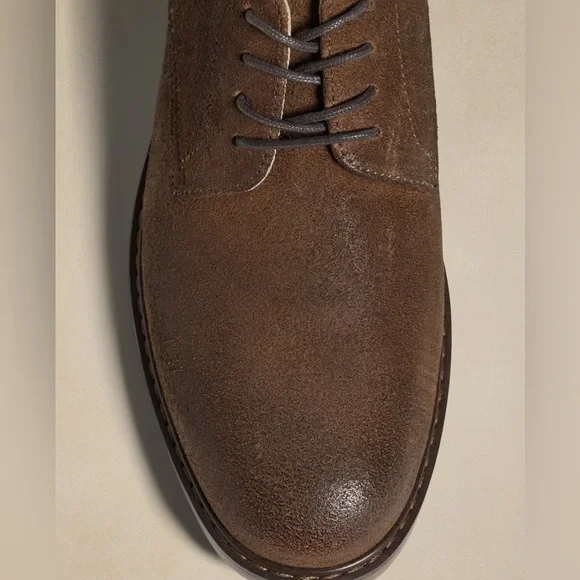 Banana Republic Espresso Suede Business Casual Derby Oxford Style Leather Shoes